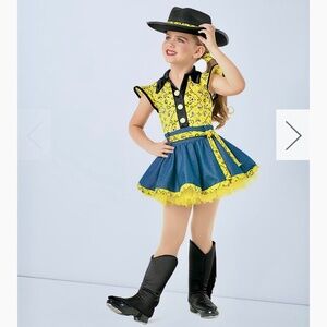 4 piece Yellow Cowgirl Weissman Fancy Dance Costume MC